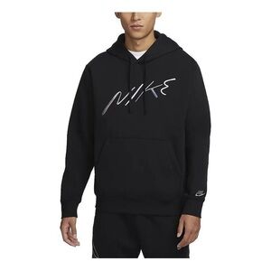 Nike Club Fleece Logo Hoodie - Black/White